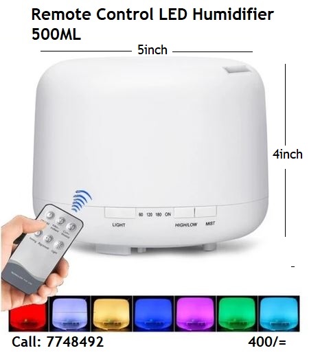#25/moad PS/ Remote control LED Humidifier Aromatherapy Diffuser 500ML 7748492